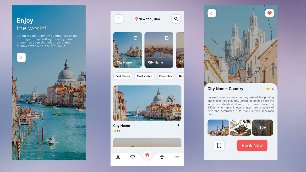 Travel App UI Design in Flutter - Flutter Traveling App UI Design ...
