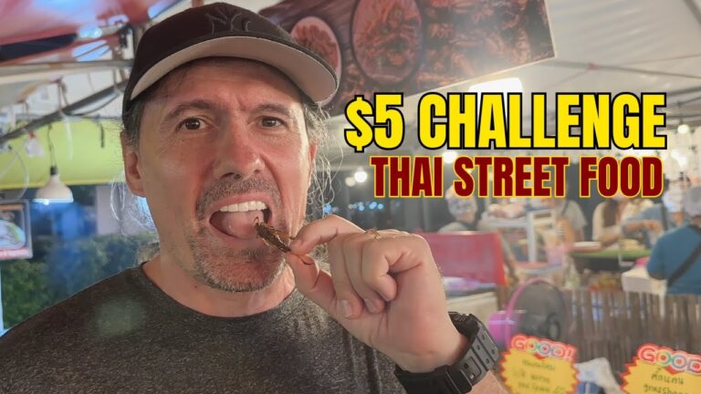 $5 Ao Nang Night Market Food Challenge!  (We Tried Insects! ) | Krabi, Thailand