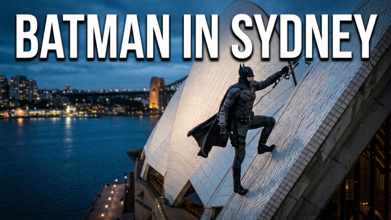 Did I just see Batman on the Opera House??